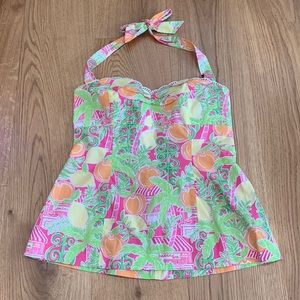 Lilly Pulitzer Vintage Citrus Fruit Halter Top